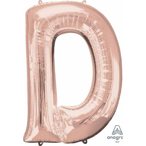 Rose Gold Letter D Balloon, 33 Inch