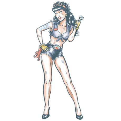 Tinsley Transfers Mechanic Pin Up Temporary Tattoo