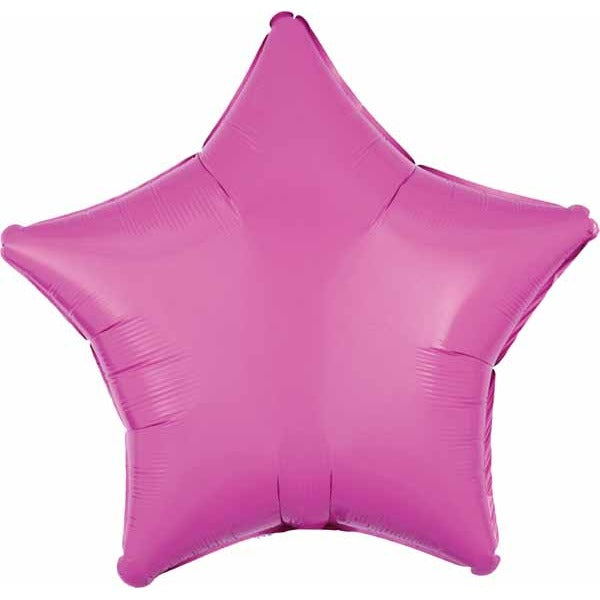 19-Inch Bright Bubble Gum Pink Star Foil Balloon