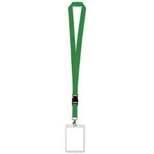 Green Lanyard with Card Holder and Detachable Clip