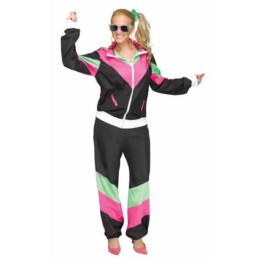 Women's 80s Track Suit Costume, Small/Medium (Sizes 2-8)