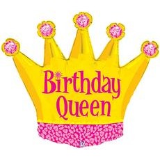 Birthday Queen Crown Foil Balloon, 36 Inch