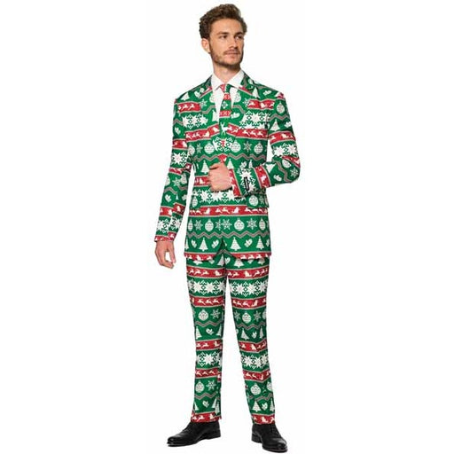 Suitmeister Men's Green Nordic Christmas Suit - Medium
