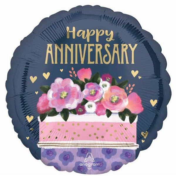 Anniversary Cake 18 Inch Round Foil Balloon