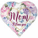 Mom I Love You 18" Heart Foil Balloon