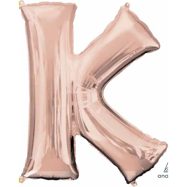 Rose Gold Letter K Balloon, 16 Inch
