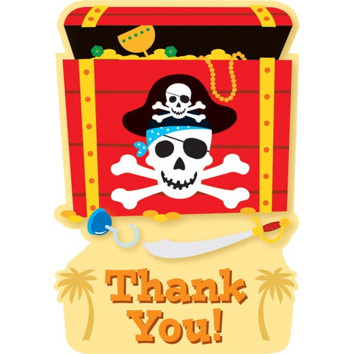 Pirate Party Thank You Cards, 8 Pack