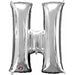 16-Inch Silver Letter H Foil Balloon