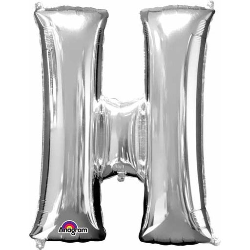 Silver Letter H Foil Balloon, 32 Inch