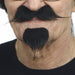 Black Self-Adhesive Handlebar Moustache and Goatee Set