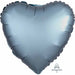 Steel Blue SatinLuxe Heart Foil Balloon, 18 Inch