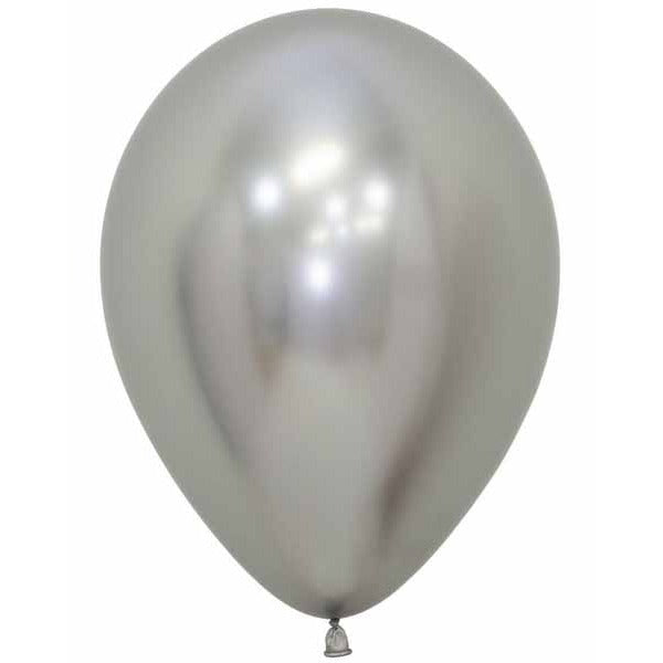 Sempertex 5-Inch Reflex Silver Latex Balloons, 50 Count