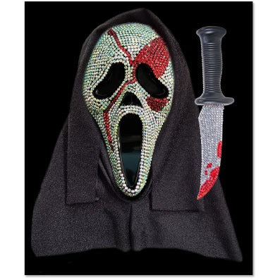 Fun World Ghost Bloody Bling Mask & Knife Set