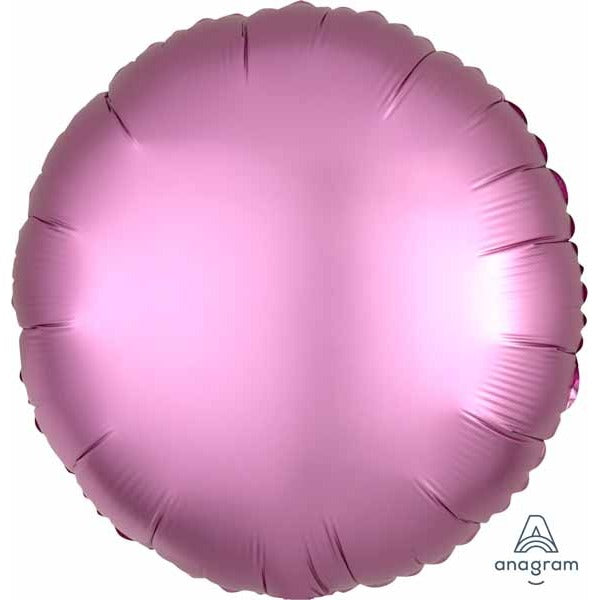 18 Inch Flamingo Pink Satin Luxe Round Foil Balloon