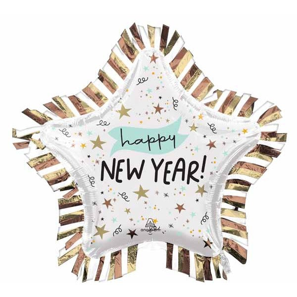 HNY STAR FRINGE BRDR 28" SHAPE P35 PKG