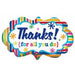 Striped Thanks Marquee 27 Inch Foil Balloon