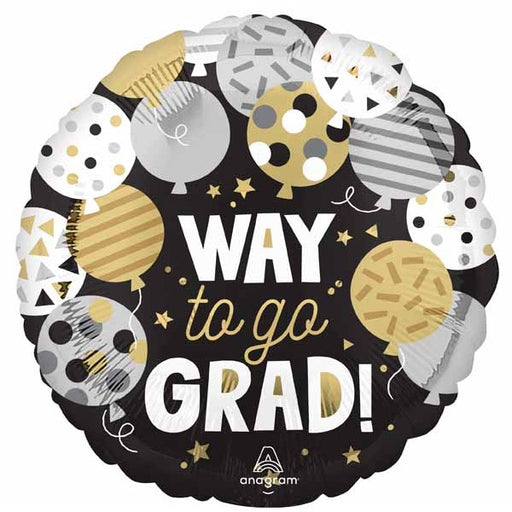 Way to Go Grad 18-Inch Round Foil Balloon
