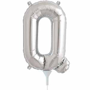 16-Inch Silver Letter Q Balloon