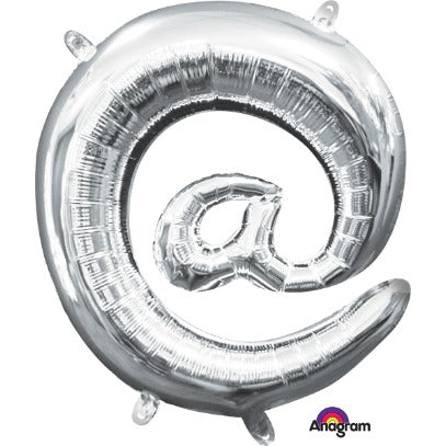 16-Inch Silver @ Symbol Foil Balloon