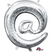 16-Inch Silver @ Symbol Foil Balloon