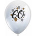 60th Birthday Printed Latex Balloons, 6 Pack