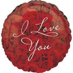 I Love You Roses 18-Inch Round Foil Balloon