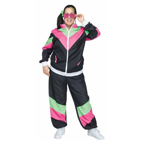 80s Track Suit Adult Plus Size Costume, L/XXL (22W-24W)