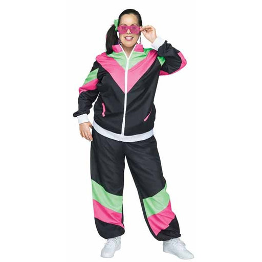 Costume de survêtement des années 80 pour adulte, grande taille, L/XL 16W-20W