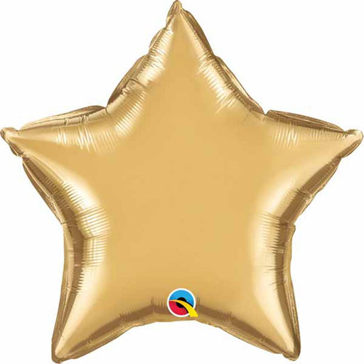 "20" Chrome Gold Star Balloon & Latex Balloon Package"