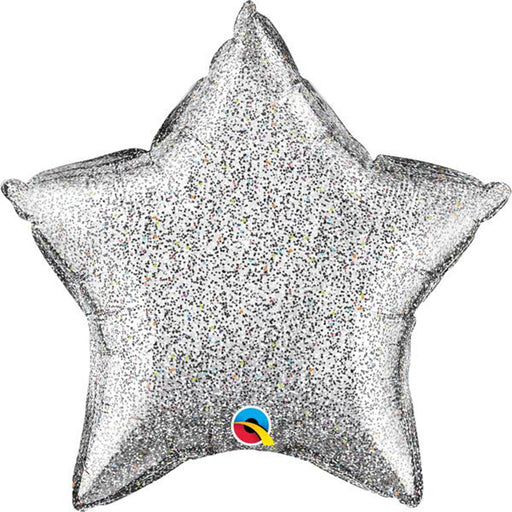 "20" Silver Glittergraphic Star Decoration"