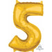 Gold Number 5 Balloon, 26 Inch