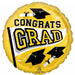 Yellow Graduation Round Foil Balloon, 18 Inch