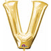 32-Inch Gold Letter V Foil Balloon