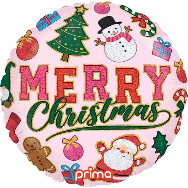 Prima Christmas Patches 18-Inch Foil Balloon