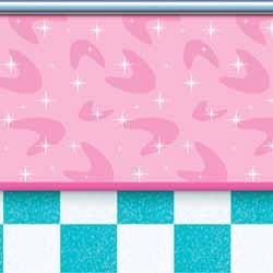 1950s Soda Shop Backdrop, 4 ft x 30 ft