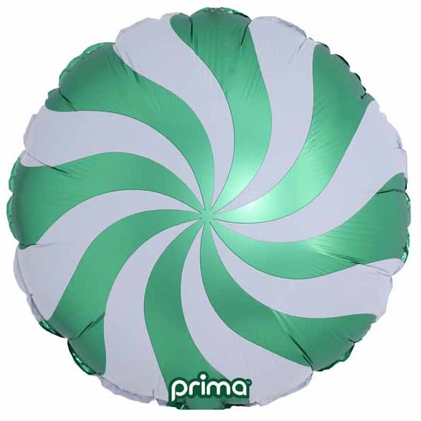 Prima Green Candy Swirl 18-Inch Foil Balloon