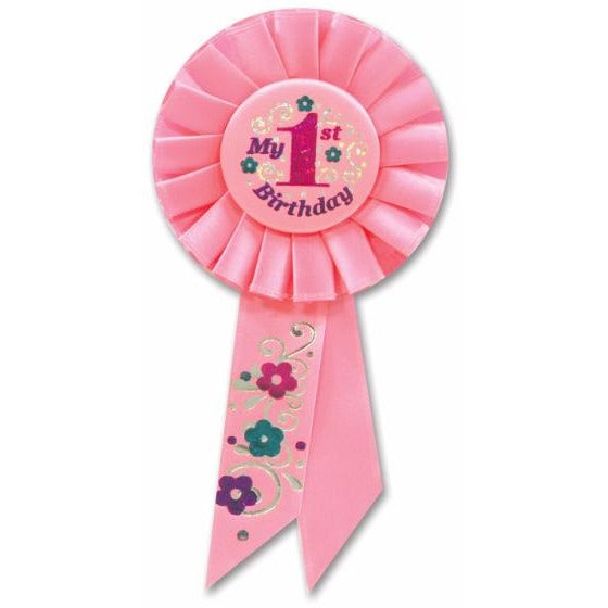 My 1st Birthday Pink Rosette