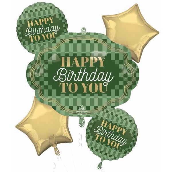 Stylish Sage Happy Birthday Foil Balloon Bouquet