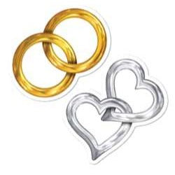MINI WEDDING CUTOUT 10/PKG 5"