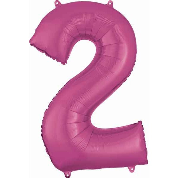 Pink Number 2 Balloon, 26 Inch