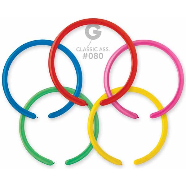 Gemar 260 Classic Assorted Twisting Balloons, 50 Count