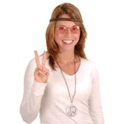 Hippie Costume Kit with Glasses, Headband & Necklace