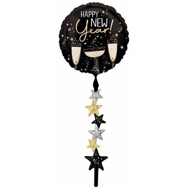Bubbly New Year 67-Inch AirWalker Foil Balloon