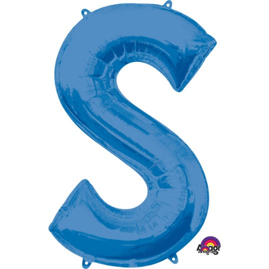 35-Inch Blue Letter S Balloon