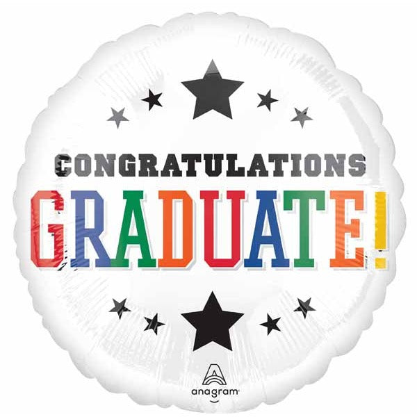 Congrats Grad Bright Jumbo Round Foil Balloon