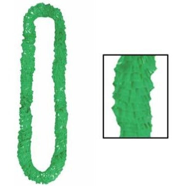 Green Poly Lei, 1.5 x 36 Inches
