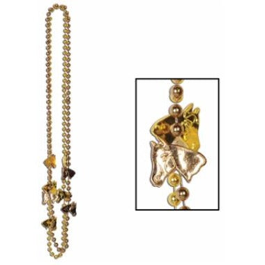 HORSE BEADS 36"DGE ASSTD COPPER &SILVER