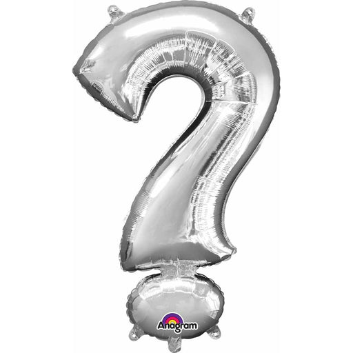 34 Inch Silver Question Mark Foil Balloon