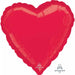 Metallic Red Heart Foil Balloon, 28 Inch