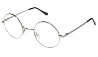 Round Silver Costume Glasses with Clear Lenses